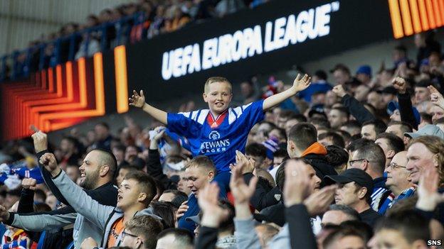 Rangers fans at Ibrox