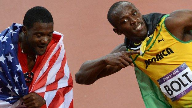 Justin Gatlin and Usain Bolt