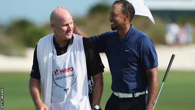 Tiger Woods with caddie Joe LaCava