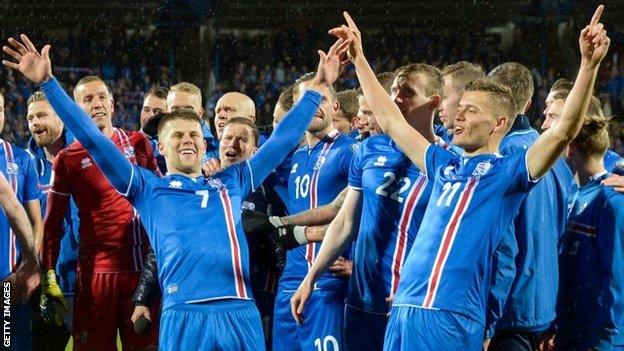 Iceland players celebrate