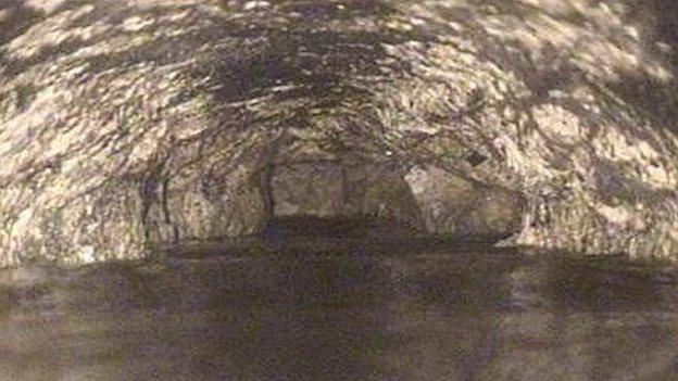 The inside of the Baltimore sewer was caked in congealed fat