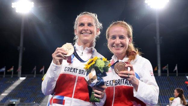 Wales internationals Leah Wilkinson and Sarah Jones - who got engaged in 2019 - helped Great Britain to bronze in the women's hockey.