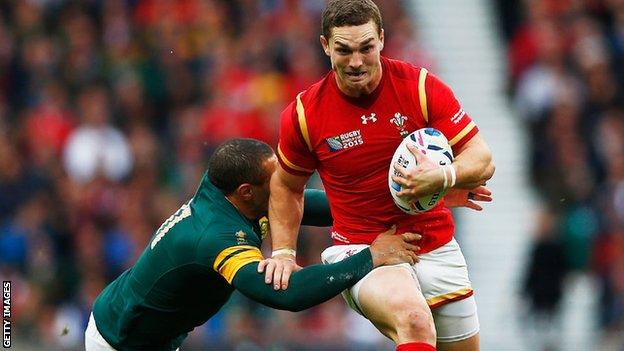 George North in action for Wales against South Africa in the 2015 Rugby World Cup