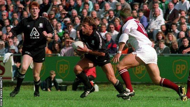 Adrian Varney in action for Neath against Swansea in 1993