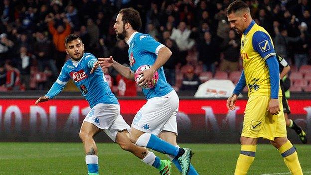 Napoli are chasing their first Serie A title since 1990