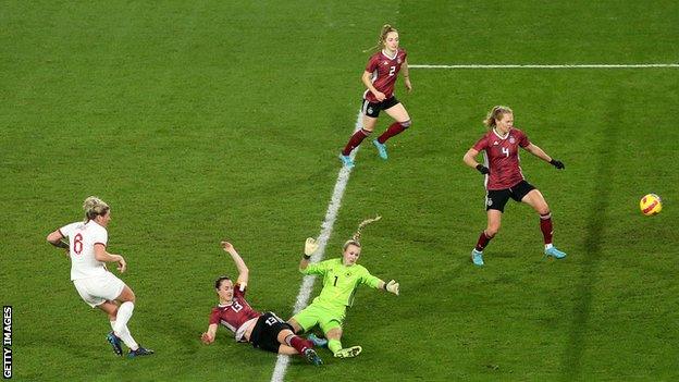 Millie Bright scores for England