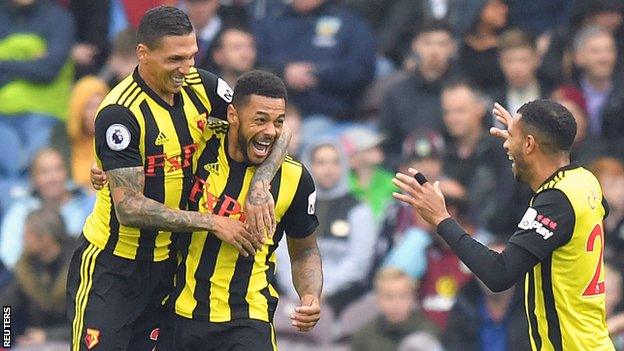 Andre Gray celebrates his goal