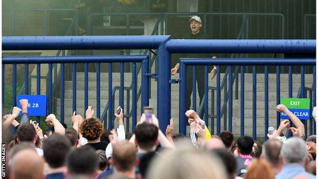 Kalvin Phillips celebrates promotion with fans