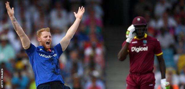 Ben Stokes dismissed Carlos Brathwaite with the first delivery he has bowled at the West Indian since conceding four sixes in the final over of the World T20 in 2016