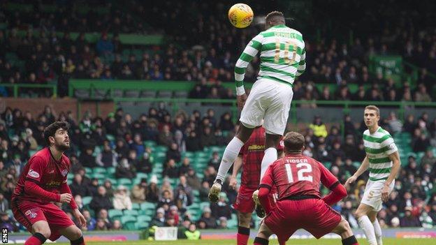 Celtic striker Moussa Dembele against Morton