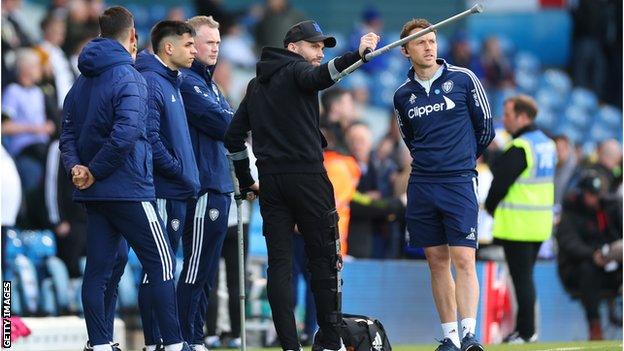 Stuart Dallas broke his leg playing for Leeds United in May