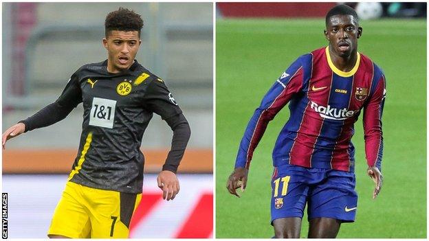 Jadon Sancho and Ousmane Dembele