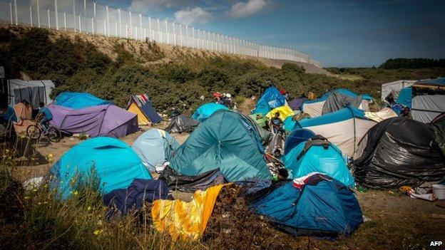 Migrant tents near Calais