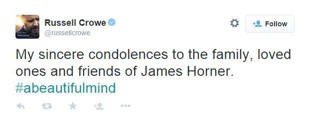 Russell Crowe tribute to James Horner