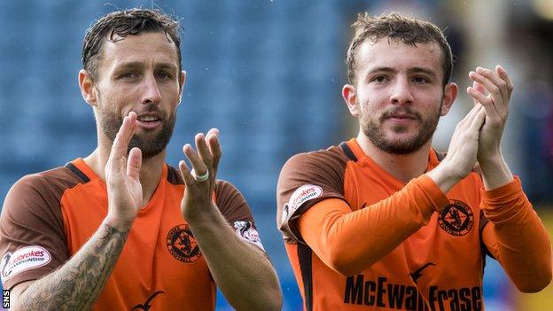 Dundee United's Scott McDonald and Paul McMullan