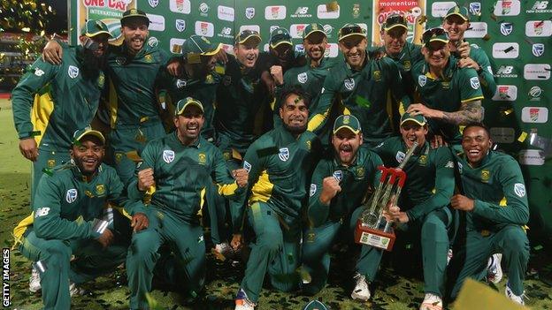 South Africa with the one-day series trophy