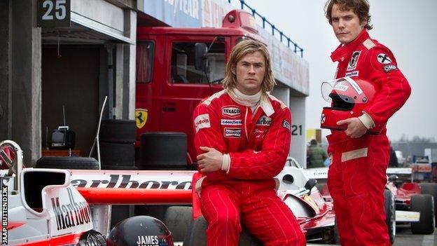 Chris Hemsworth and Daniel Bruhl in Rush