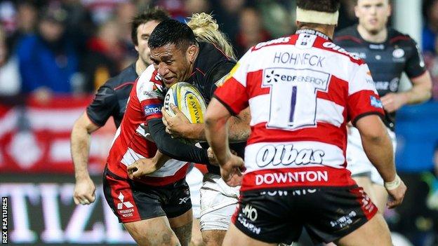 Mako Vunipola in action against Gloucester