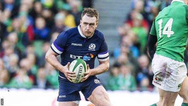 Stuart Hogg in action against Ireland