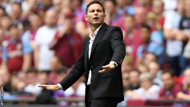 Derby County manager Frank Lampard