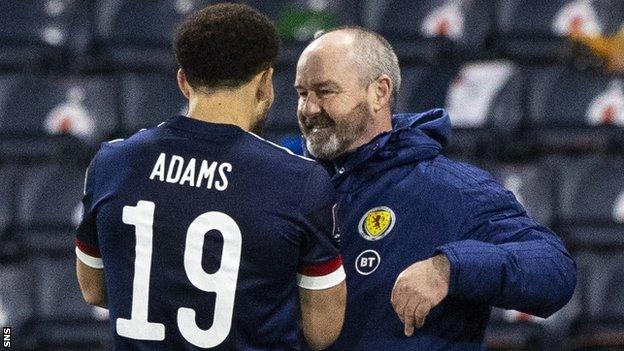 Che Adams and Steve Clarke