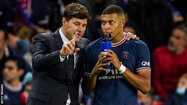 Mauricio Pochettino and Kylian Mbappe