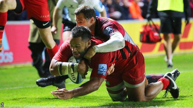 Billy Vunipola scores for Saracens