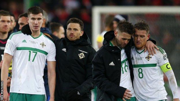 Northern Ireland players at full-time