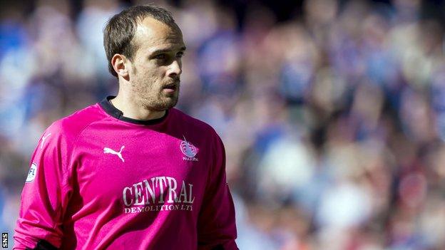 Jamie MacDonald in action for Falkirk