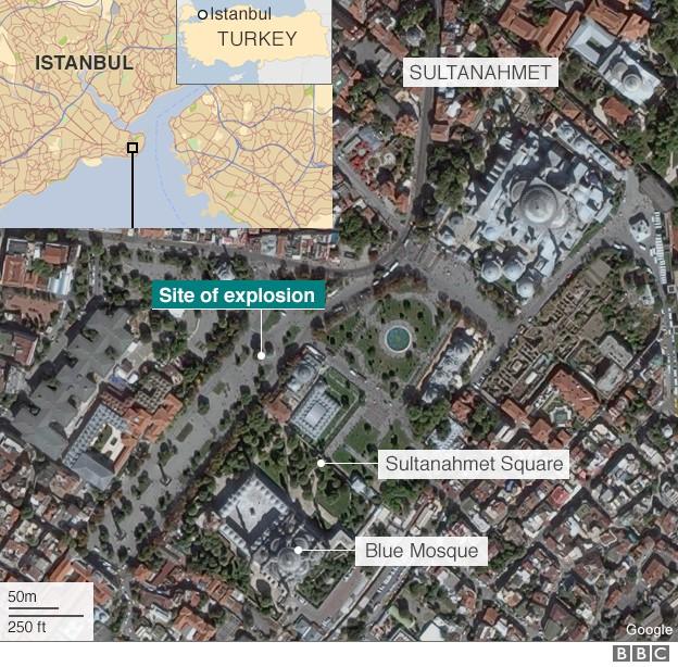 Map of Sultanahmet area