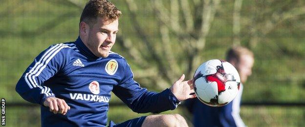 Ryan Fraser training with Scotland