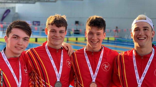 The Isle of Man men's team with their medals