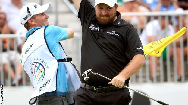 Shane Lowry celebrates