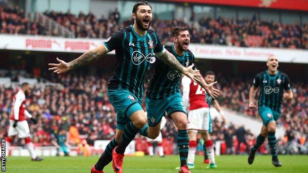 Charlie Austin celebrates