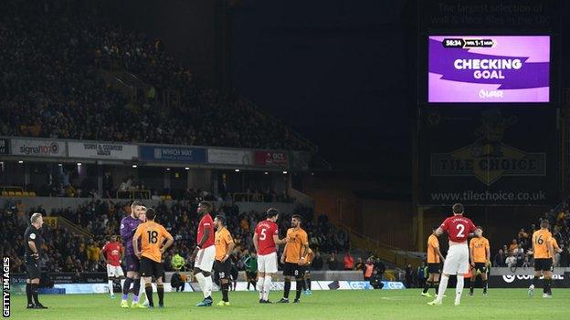 VAR at Wolves v Manchester United game