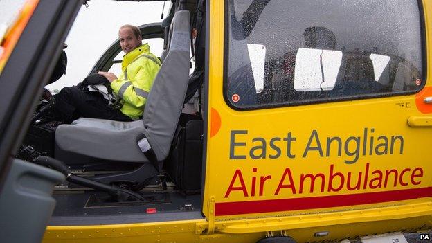 Prince William, Duke of Cambridge with East Anglian Air Ambulance