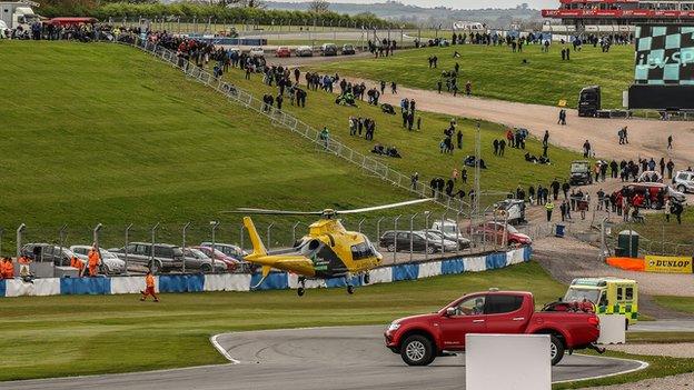 Billy Monger is air-lifted to hospital