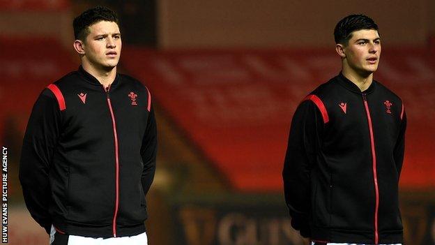 James Botham (left) and Louis Rees-Zammit both made their first Wales starts against Georgia