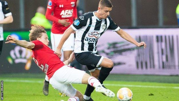 Kristoffer Peterson has scored 23 goals in 81 Heracles league appearances and won his first Sweden cap in October 2018