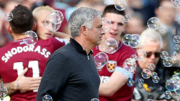 Man Utd manager Jose Mourinho at Upton Park