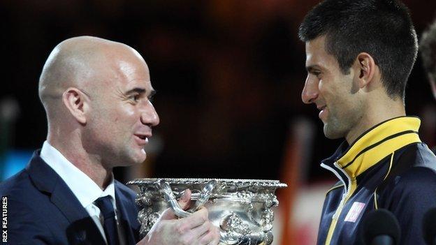 Andre Agassi and Novak Djokovic