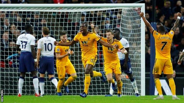 Wolves celebrate goal