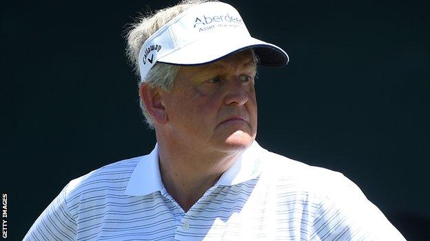 Colin Montgomerie grimaces in Sacramento