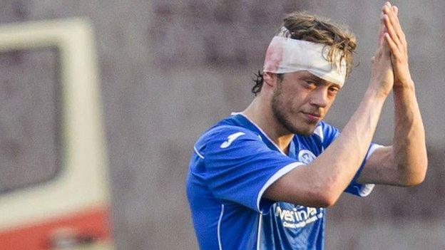 St Johnstone's Murray Davidson goes off injured