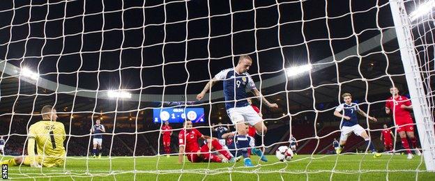 Leigh Griffiths scores against Malta