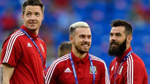 Wayne Hennessey, Aaron Ramsey and Joe Ledley