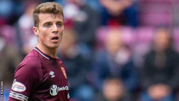 Conor Shaughnessy in action for Hearts