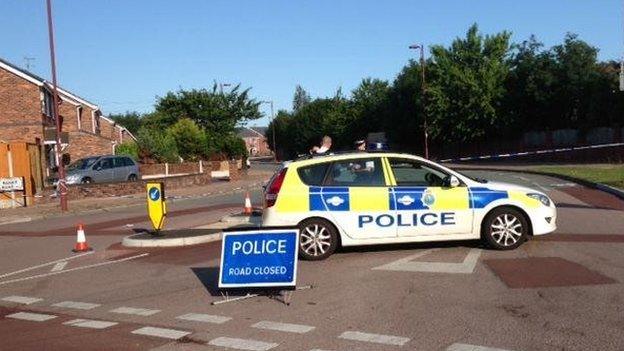 Police car at scene