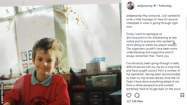 Andy Murray Instagram post