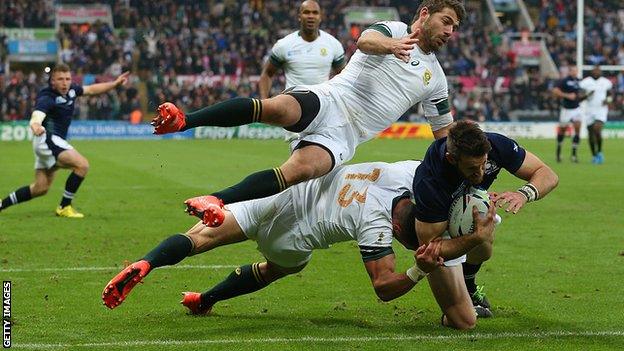 Scotland play South Africa at Rugby World Cup 2015